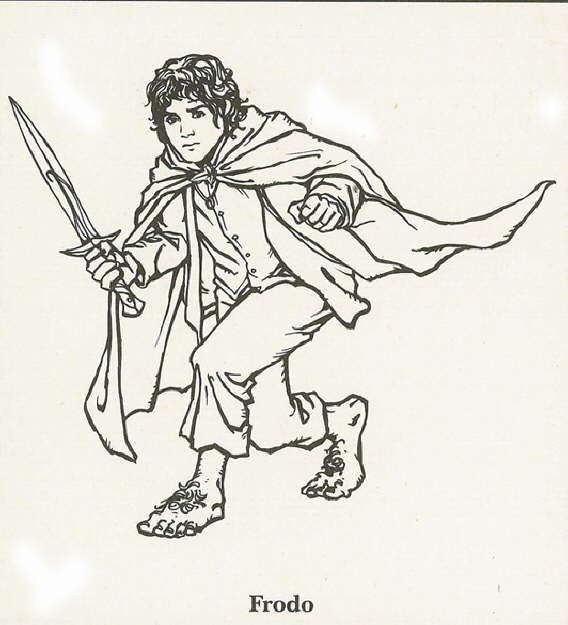 Print Lord of the Rings, Frodo kleurplaat
